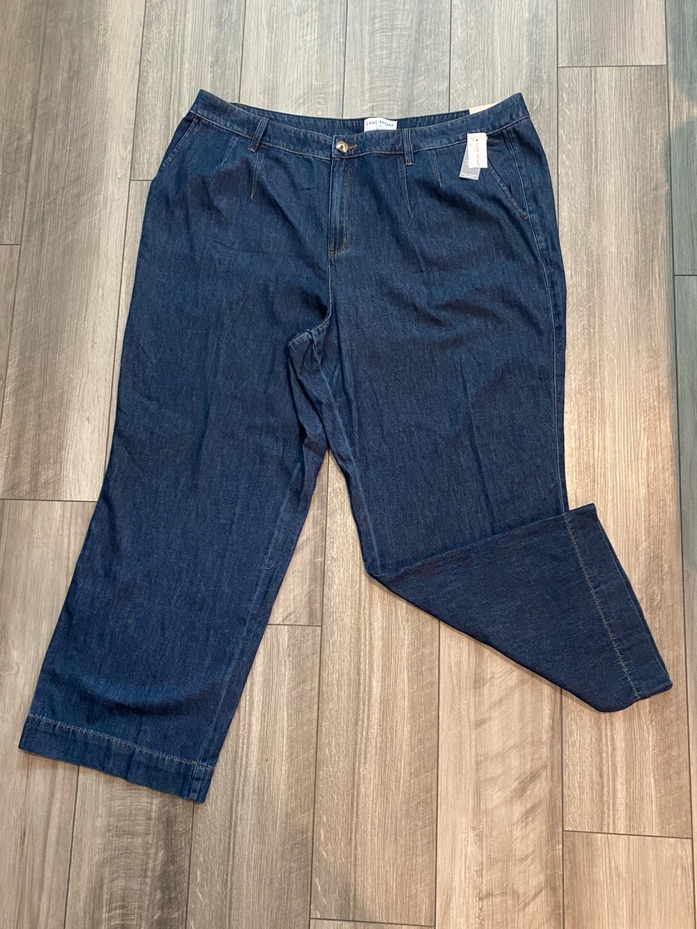NWT Lane Bryant‎ Plus Size Wide Leg Mid Rise Dark Wash Denim Jean Pant 22